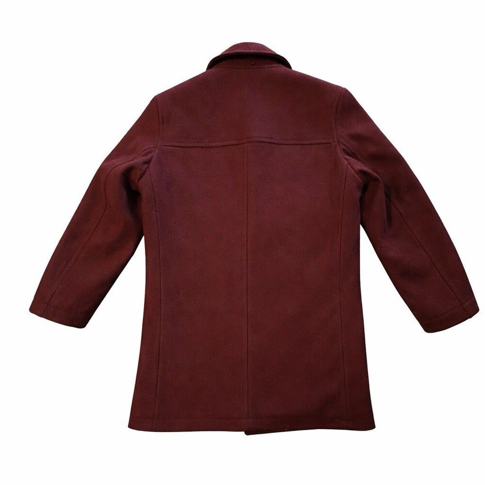 Tommy Hilfiger Womens Small Burgundy Wool Blend Quilted Car Coat - Picture 4 of 6